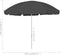 vidaXL - Strandparasol - 300 - cm - antracietkleurig