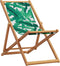 vidaXL - Strandstoel - inklapbaar - bladpatroon - eucalyptushout - en - stof