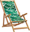 vidaXL - Strandstoel - inklapbaar - bladpatroon - eucalyptushout - en - stof