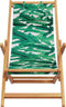 vidaXL - Strandstoel - inklapbaar - bladpatroon - eucalyptushout - en - stof