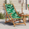 vidaXL - Strandstoel - inklapbaar - bladpatroon - eucalyptushout - en - stof