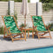 vidaXL - Strandstoel - inklapbaar - bladpatroon - eucalyptushout - en - stof
