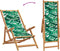 vidaXL - Strandstoel - inklapbaar - bladpatroon - eucalyptushout - en - stof