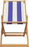 vidaXL - Strandstoel - inklapbaar - eucalyptushout - en - stof - blauw - en - wit