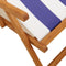 vidaXL - Strandstoel - inklapbaar - eucalyptushout - en - stof - blauw - en - wit