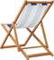 vidaXL - Strandstoel - inklapbaar - eucalyptushout - en - stof - blauw - en - wit