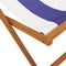 vidaXL - Strandstoel - inklapbaar - eucalyptushout - en - stof - blauw - en - wit