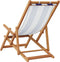 vidaXL - Strandstoel - inklapbaar - eucalyptushout - en - stof - blauw - en - wit