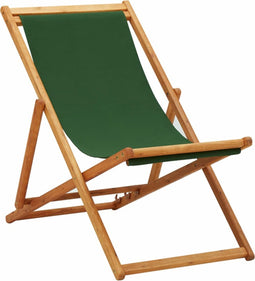 vidaXL - Strandstoel - inklapbaar - eucalyptushout - en - stof - groen