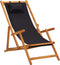 vidaXL - Strandstoel - inklapbaar - massief - eucalyptushout - en - stof - zwart