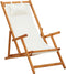 vidaXL - Strandstoel - inklapbaar - massief - eucalyptushout - en - stof - crème