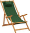 vidaXL - Strandstoel - inklapbaar - massief - eucalyptushout - en - stof - groen