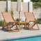 vidaXL - Strandstoel - inklapbaar - massief - eucalyptushout - en - stof - taupe
