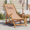 vidaXL - Strandstoel - inklapbaar - massief - eucalyptushout - en - stof - taupe