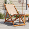 vidaXL - Strandstoel - inklapbaar - massief - eucalyptushout - en - stof - beige