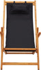 vidaXL - Strandstoel - inklapbaar - massief - eucalyptushout - en - stof - zwart