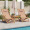 vidaXL - Strandstoel - inklapbaar - massief - eucalyptushout - en - stof - taupe