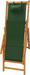 vidaXL - Strandstoel - inklapbaar - massief - eucalyptushout - en - stof - groen