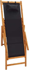 vidaXL - Strandstoel - inklapbaar - massief - eucalyptushout - en - stof - zwart