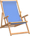 vidaXL - Strandstoel - inklapbaar - massief - teakhout - blauw
