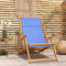 vidaXL - Strandstoel - inklapbaar - massief - teakhout - blauw