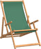 vidaXL - Strandstoel - inklapbaar - massief - teakhout - groen