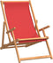 vidaXL - Strandstoel - inklapbaar - massief - teakhout - rood