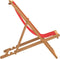 vidaXL - Strandstoel - inklapbaar - massief - teakhout - rood
