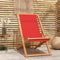 vidaXL - Strandstoel - inklapbaar - massief - teakhout - rood