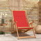 vidaXL - Strandstoel - inklapbaar - massief - teakhout - rood