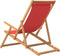 vidaXL - Strandstoel - inklapbaar - massief - teakhout - rood