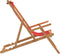 vidaXL - Strandstoel - inklapbaar - massief - teakhout - rood