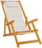vidaXL - Strandstoel - inklapbaar - met - armleuningen - acaciahout - en - textileen