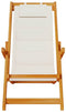 vidaXL - Strandstoel - inklapbaar - met - armleuningen - acaciahout - en - textileen