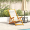 vidaXL - Strandstoel - inklapbaar - met - armleuningen - acaciahout - en - textileen