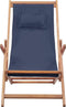 vidaXL - Strandstoel - inklapbaar - stof - en - houten - frame - blauw