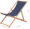 vidaXL - Strandstoel - inklapbaar - stof - en - houten - frame - blauw