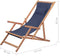 vidaXL - Strandstoel - inklapbaar - stof - en - houten - frame - blauw