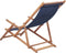 vidaXL - Strandstoel - inklapbaar - stof - en - houten - frame - blauw