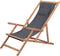 vidaXL - Strandstoel - inklapbaar - stof - en - houten - frame - grijs