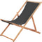 vidaXL - Strandstoel - inklapbaar - stof - en - houten - frame - grijs