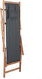 vidaXL - Strandstoel - inklapbaar - stof - en - houten - frame - grijs