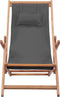 vidaXL - Strandstoel - inklapbaar - stof - en - houten - frame - grijs