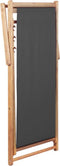 vidaXL - Strandstoel - inklapbaar - stof - en - houten - frame - grijs