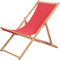 vidaXL - Strandstoel - inklapbaar - stof - en - houten - frame - rood