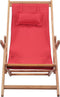 vidaXL - Strandstoel - inklapbaar - stof - en - houten - frame - rood