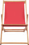 vidaXL - Strandstoel - inklapbaar - stof - en - houten - frame - rood