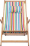vidaXL - Strandstoel - inklapbaar - stof - en - houten - frame - meerkleurig