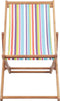 vidaXL - Strandstoel - inklapbaar - stof - en - houten - frame - meerkleurig