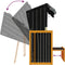 vidaXL - Strandstoel - met - kussen - poly - rattan - en - hout - zwart - en - antraciet
